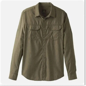 prAna Men’s Sz Medium Citadel Long Sleeve Shirt in Cargo Green